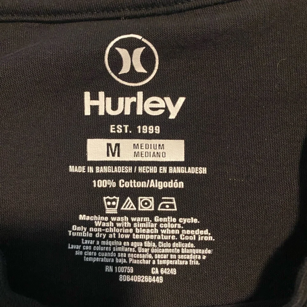 Mens Black Hurley T-shirt - Picture 5 of 5